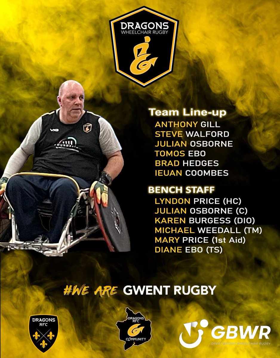 #DWCR Dragons Wheelchair 4s team go to Worcester tomorrow to play in the development league. Pob lwc/ Good luck to all the team 🐲♿️🏉 #Wearegwentrugby @DRA_Community @dragonsrugby @DRA_ALLSTARS @kburgess81 @MikeSage9