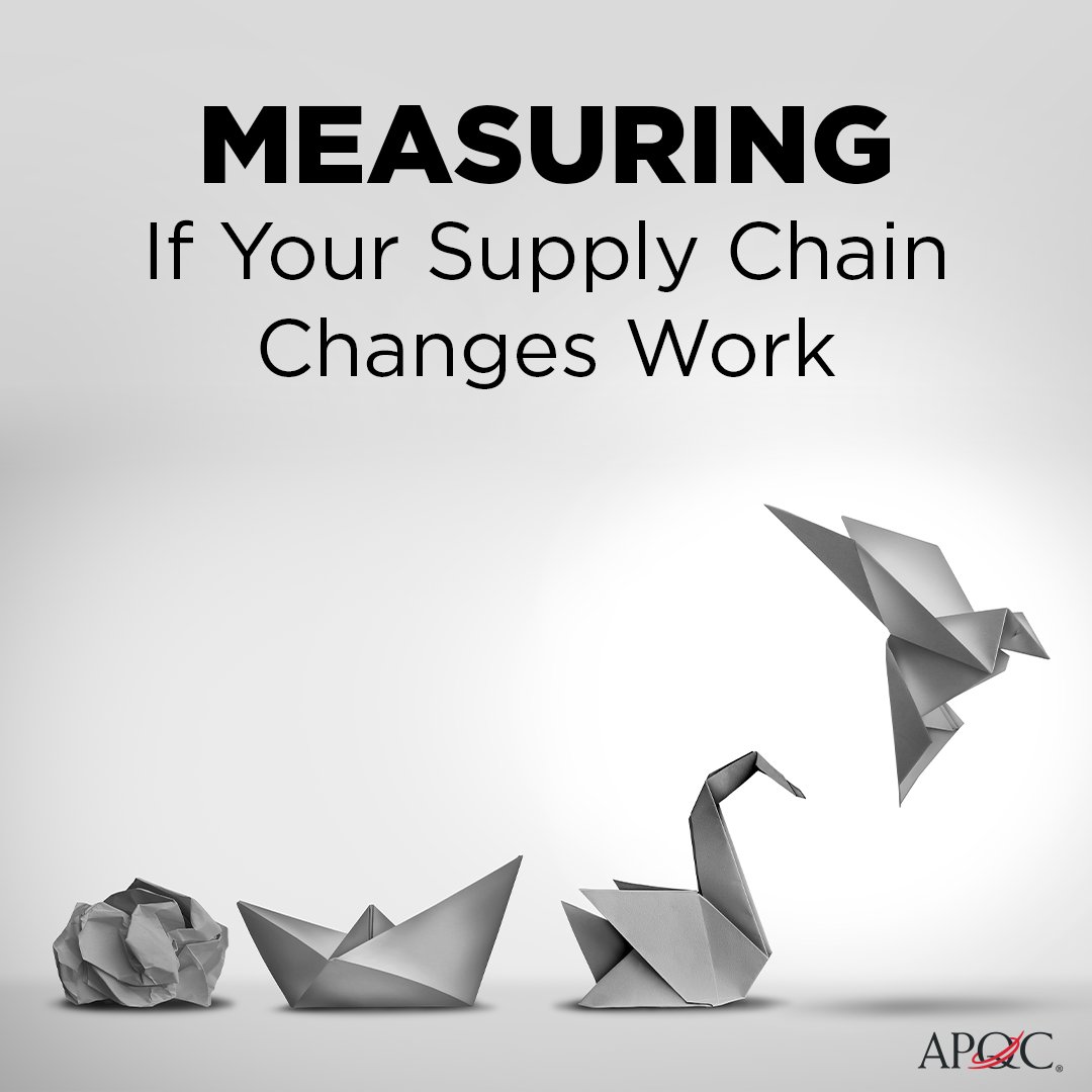 APQC's tweet image. New on the #APQCblog - Marisa Brown discusses #supplychain measurements and how to properly use them to assess change initiatives. Read the full blog here: apqc.org/blog/measuring…