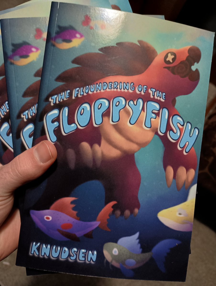 This year's novel, The Floundering of the Floppyfish, is about four fish who flee their home in flight of a sea monster to find the mythical Paradise Waters. It's a friendly children's book that contemplates life and death. sknudsen.net/the-flounderin…