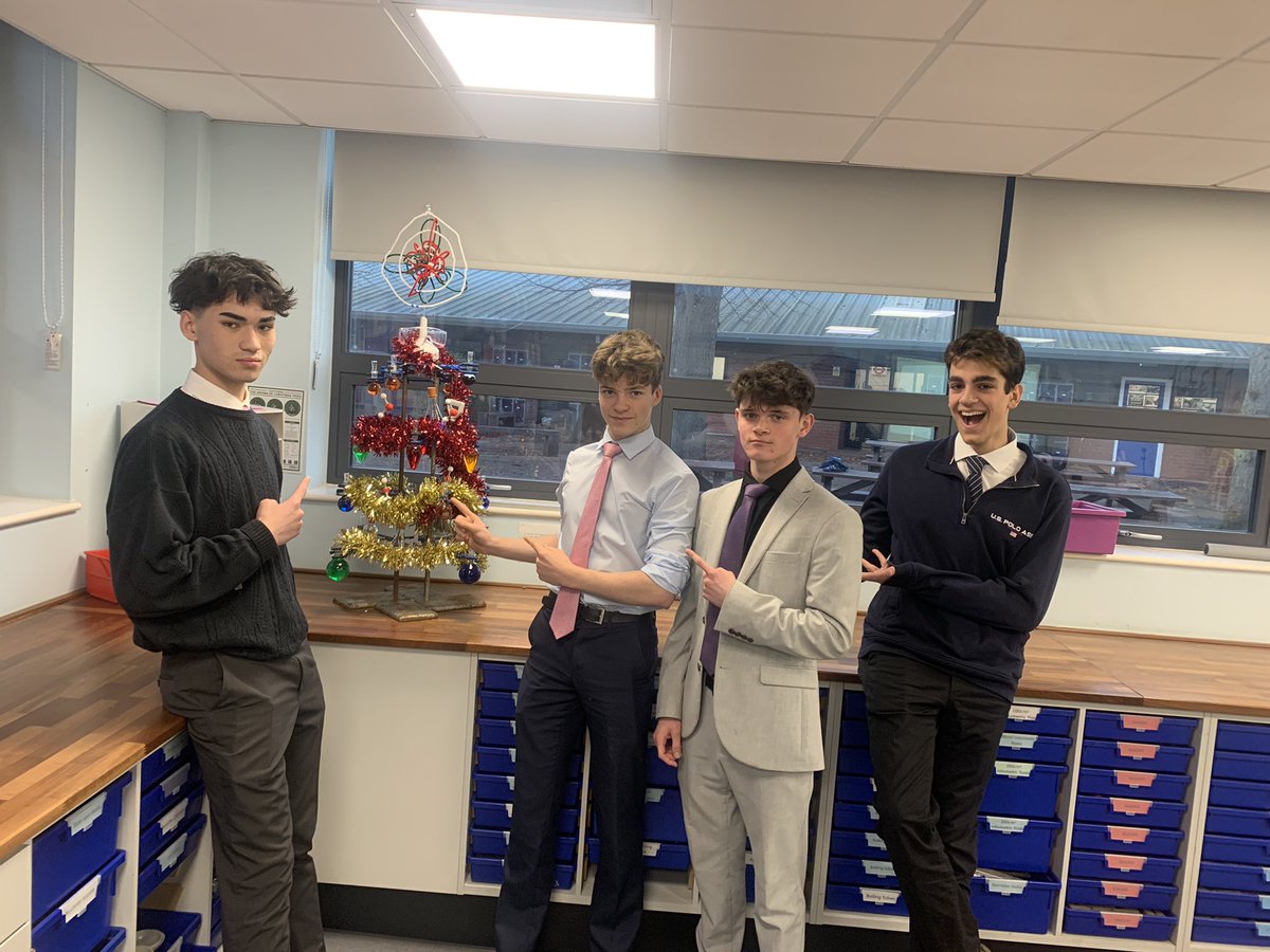 AGSchemistry's tweet photo. 1st December means one thing in the chemistry department- our chemis-tree goes up!!
A massive thank you to Mr Reeves for its assembly 🎄🎄🎄 @RoySocChem #educhem #chemistry #christmas https://t.co/ZmGpRnDyxg
