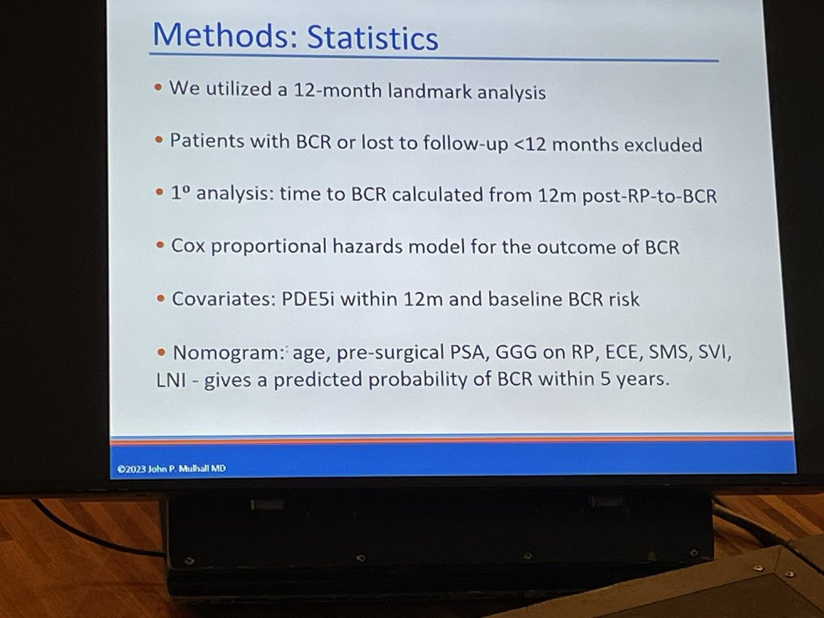 LoebStacy's tweet photo. PDE5 inhibitors are not associated with biochemical recurrence after radical prostatectomy -@SaveYourSexLife #aaeu23 https://t.co/9gLTeExqwg
