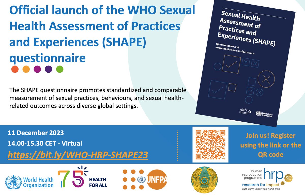 HRPresearch's tweet photo. ❓Don't miss the launch of the SHAPE questionnaire.���

🟢Learn more about the development and its intended use. 

🟣Connect w/researchers from around the world who were involved in the instrument’s development

11 Dec at 14:00 CET

Register: https://t.co/qr6KR064hc https://t.co/bUp1pzaXHc