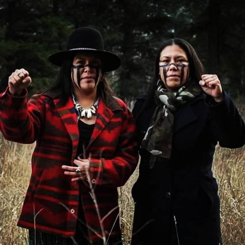 Secwepemc twins against twinning of Trans Mountain pipeline. Both my twin sister and I have been criminalized for standing in defense of our Mighty Secwepemcul'ecw our UNCEDED Secwepemc Territory.  We've been arrested and jailed for our Stand Against Big Oil. ⚡#tinyhousewarriors