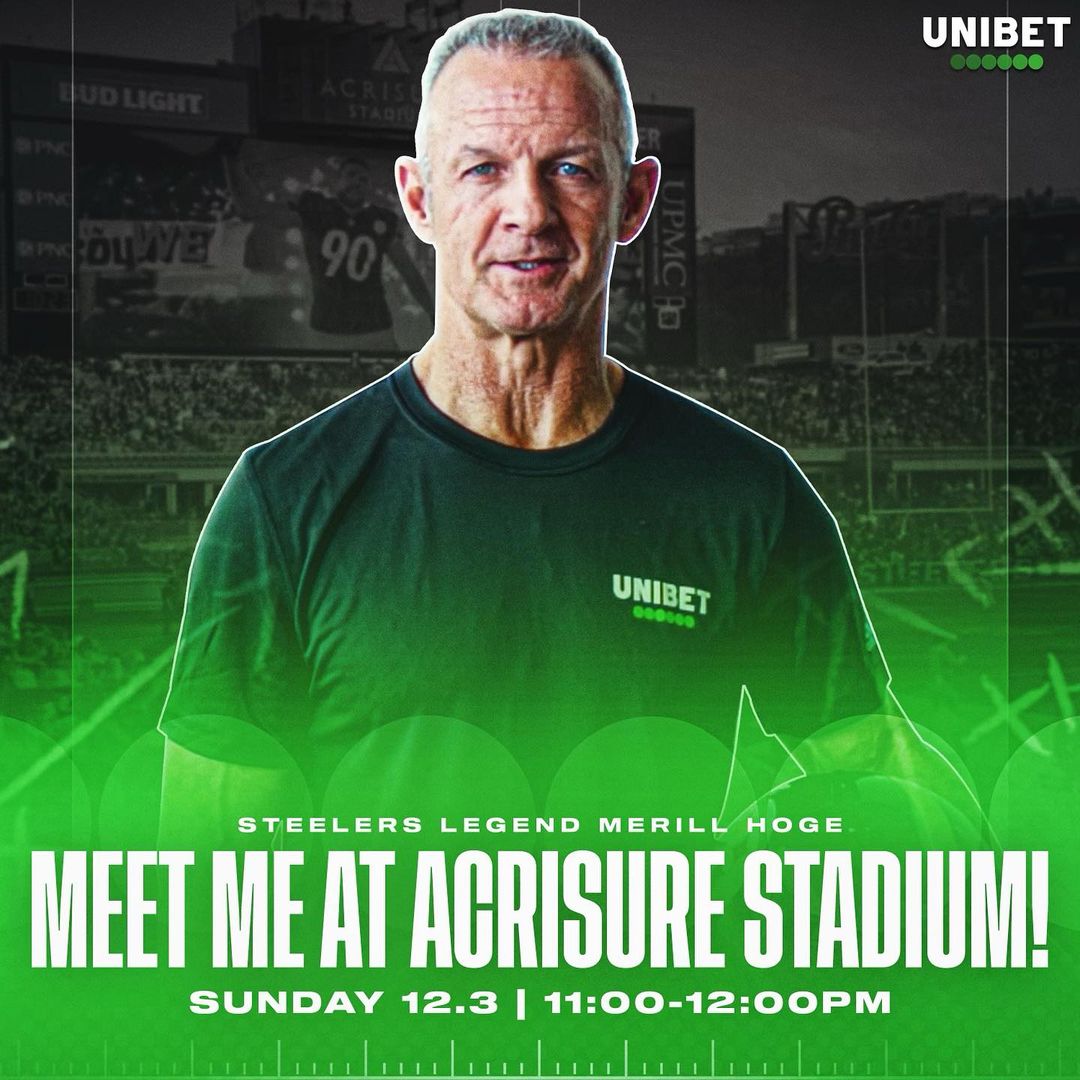 Come see me this Sunday at the Unibet Tailgate Tent from 11:00-12:00pm before the Steelers game. The tailgate is located on Art Rooney Ave. @UnibetUS