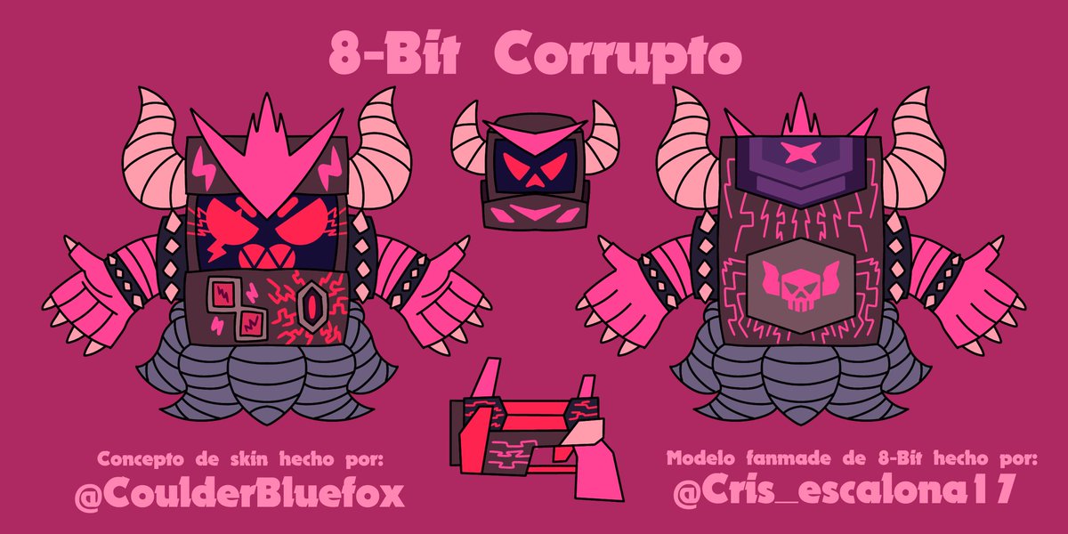 CoulderBluefox's tweet photo. Y si 8-Bit infectado tuviera recolor y remodel? Les presento a 8-Bit Corrupto! (Corrupt 8-Bit in english)
Modelo 2D, pin pack, básicos y ulti (también spray y animación de muerte)
Ojalá les guste!!! <3
#BrawlStars #BrawlStars8bit #BrawlStarsVirus8bit #BrawlArt #BrawlStarsSkin https://t.co/OVmobFr3Rc