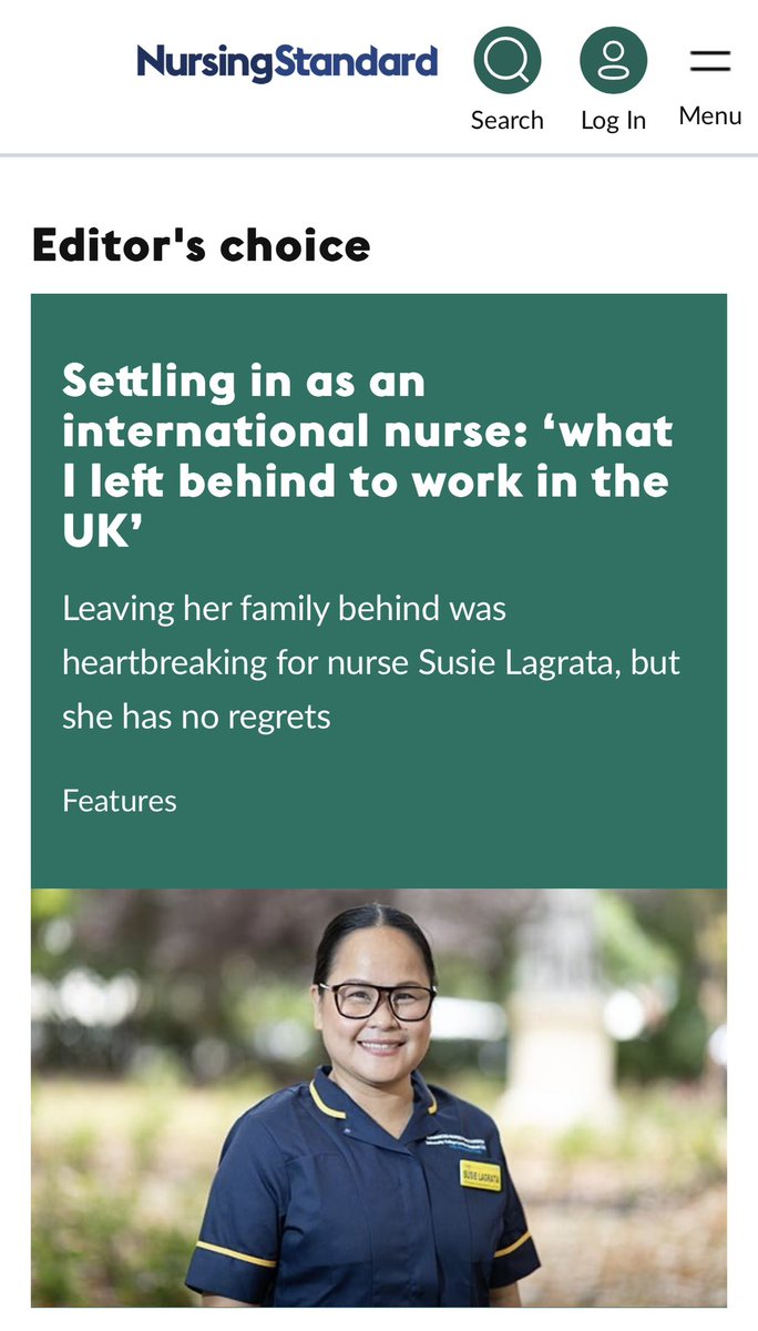Honoured to be featured in @NurseStandard sharing my journey as an 🇵🇭IEN in UK. Hoping that my journey resonate with others, offering lessons and inspiration. Thank you @Alibaabra rcni.com/nursing-standa… @uclh @filipinonurseuk @PNA_UKnurses @FilipinoUKnurs1 @tinig_uk @rcni
