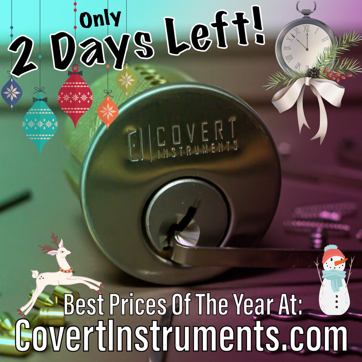 LockPickingLawyer (@lockpickinglwyr) on Twitter photo There are only two days left to take advantage of the best prices of the year at CovertInstruments.com. We only run two big sales a year, so after we shut this one down on December 3, you will not see prices this good again until July 4!
<a href="/CovInstruments/">Covert Instruments</a> There are only two days left to take advantage of the best prices of the year at CovertInstruments.com. We only run two big sales a year, so after we shut this one down on December 3, you will not see prices this good again until July 4!
<a href="/CovInstruments/">Covert Instruments</a>