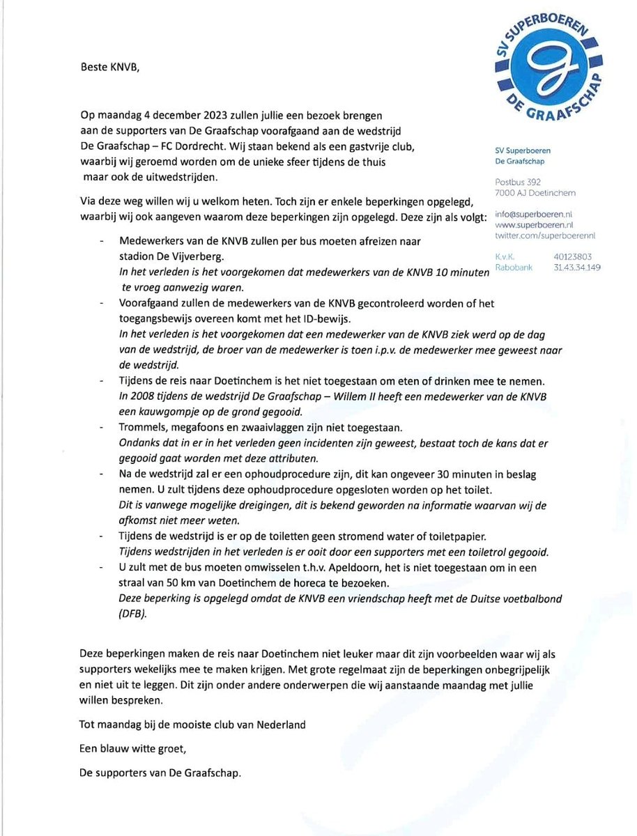🚌 Supporters van De Graafschap zetten de KNVB schaakmat met een scherpe actie: een verplichte buscombi voor de KNVB-medewerkers naar Doetinchem. 😅