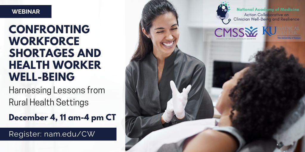 Last chance to register! Explore successful strategies to promote #HealthWorkerWellBeing, enhance team-based care, and contribute to equitable health outcomes at the NAM event on Confronting Workforce Shortages and Health Worker Well-Being on December 4: bit.ly/3QyvDQF
