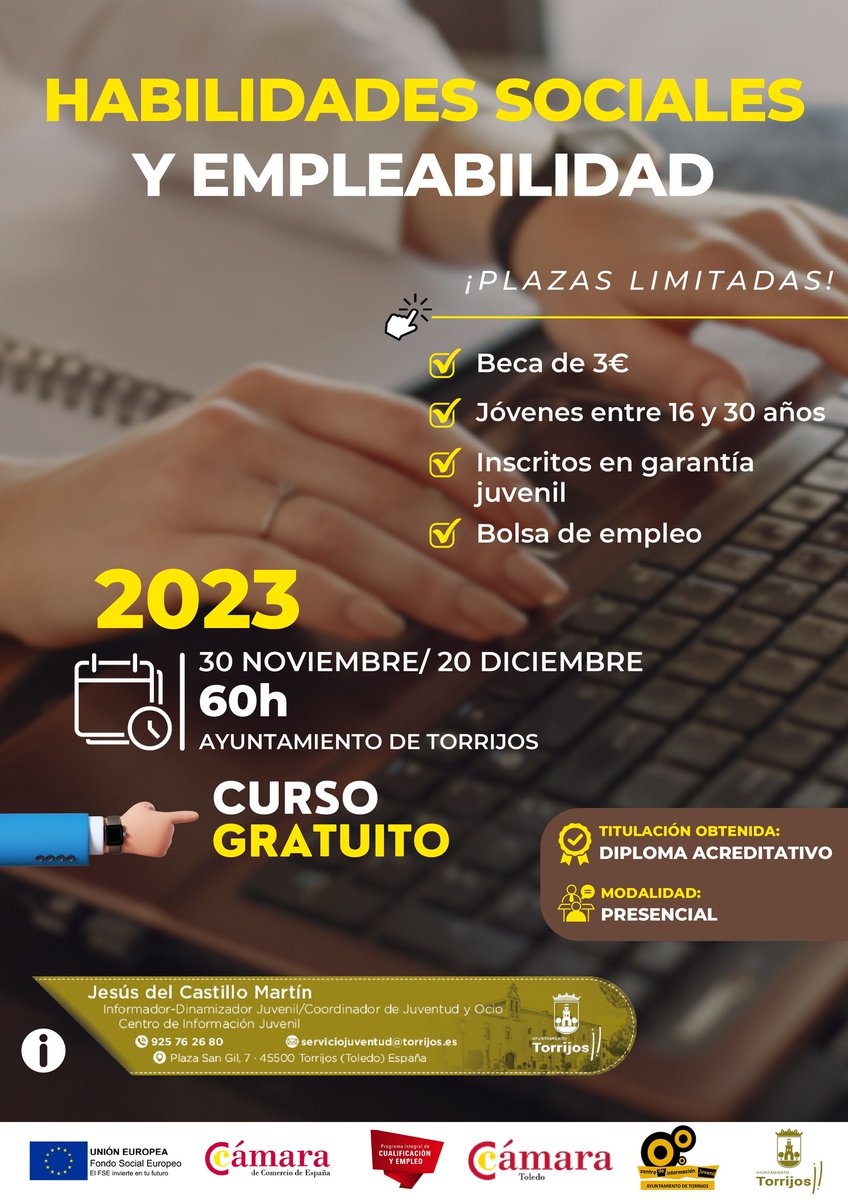 AytoTorrijos's tweet image. 📌 El CEPA Teresa Enríquez de #Torrijos acoge el curso de Habilidades Sociales y Empleabilidad

👉 Noticia completa: lc.cx/_1Xo_N

#CEPATeresaEnríquez #GarantíaJuvenil #PICE #FSE