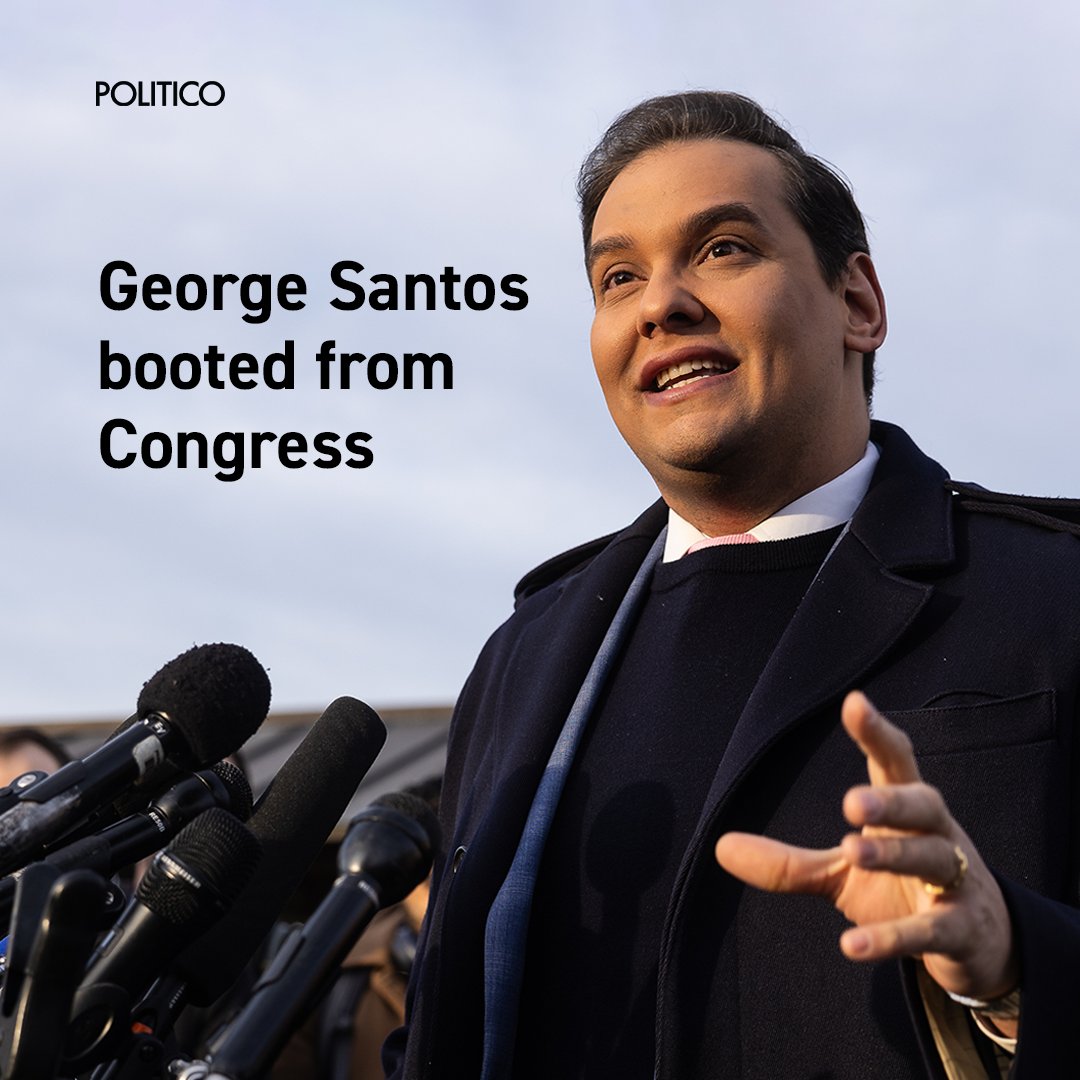 George Santos is out. The scandal-plagued Republican has finally been expelled. It's the first time since the Civil War the House ousted someone without a criminal conviction.