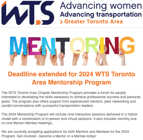 WTS_Toronto's tweet photo. Deadline extended! Applications will be accepted until
Friday, December 7, 2023.  https://t.co/WuLTjBP7wZ https://t.co/0yI784aaWt