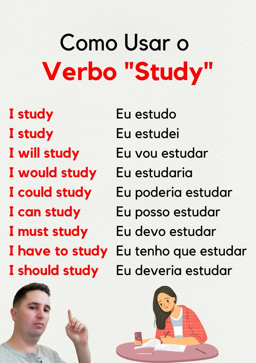 oteachercaipira's tweet image. Professores e alunos precisam saber usar o verbo &quot;study&quot;.

#bilingue #teacher #englishteacher #ingles #english #brasil #brazil #escola #school #professores #educacao #pedagogia #educaçãoinfantil #bilinguismoinfantil #escolabilingue #programabilingue #educaçãobilingue