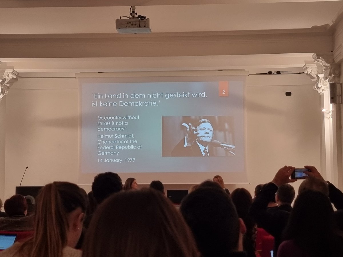Virgil11Valeria's tweet image. &apos;A country without strikes is not a democracy&apos;. Today during the #ADAPTConference2023 Pr. Ruth Dukes emphasizes the fundamental importance of strikes, something we have apparently forgotten in this country.