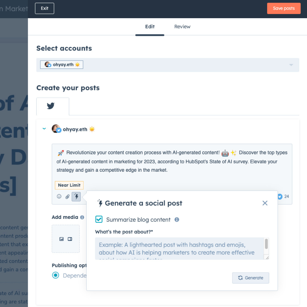InVerveInc's tweet image. Welcome to the age of AI... You can now save time writing social media posts by using HubSpot's new AI tools. This feature was extremely exciting to hear about when it was first announced at #Inbound2023.
#HubSpotAI #ContentCreation #SocialMedia #Efficiency