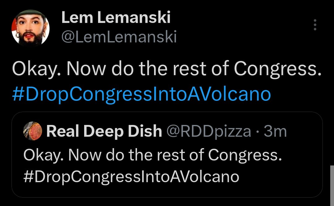 Bacon4Pres's tweet photo. Okay. Now do the rest of Congress. 
#DropCongressIntoAVolcano https://t.co/pjVHql4wq2