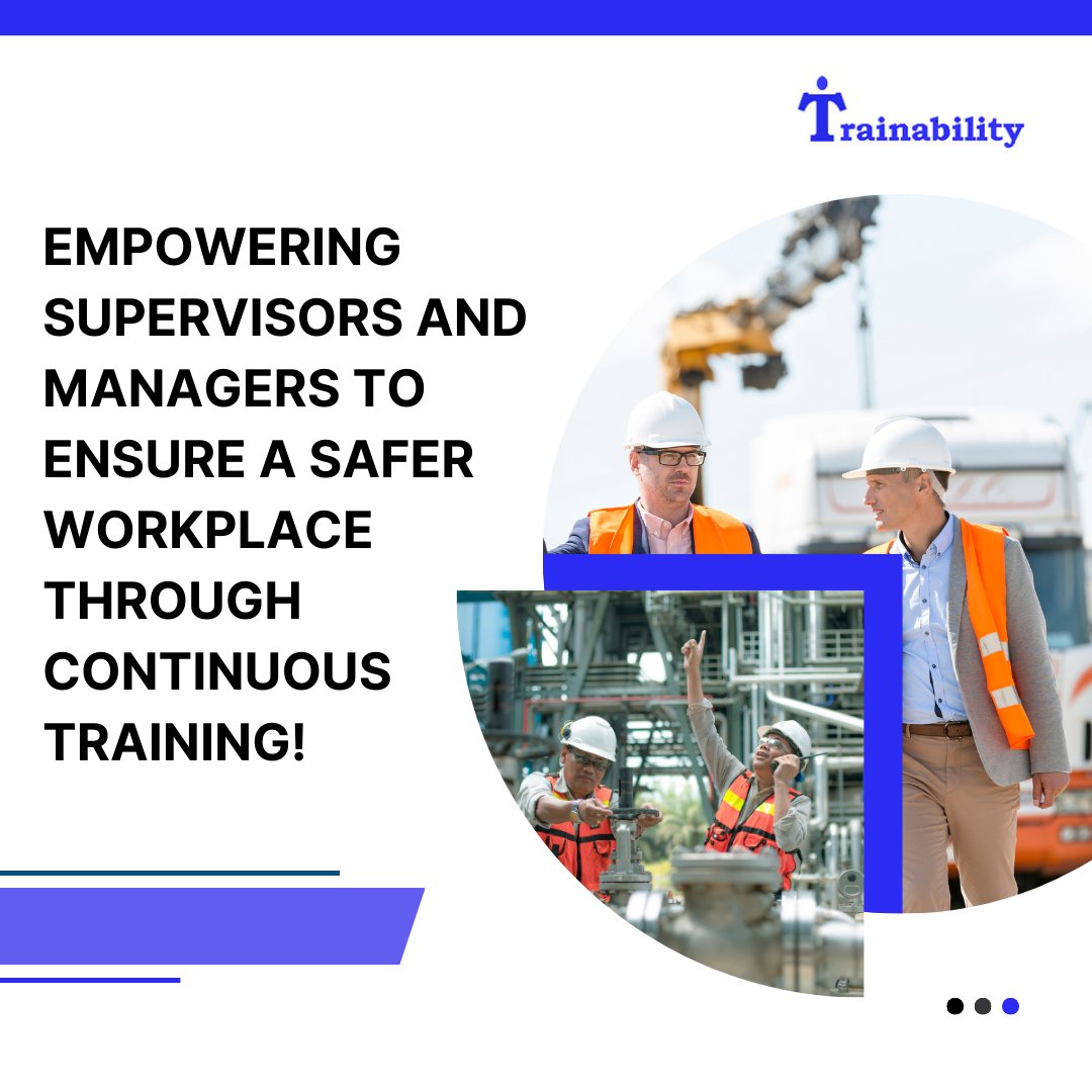 Empowering supervisors and managers to ensure a safer workplace through continuous training!

#OccupationalHealthandSafety #RegulatoryCompliance #WorkplaceSafety #HealthSafety
#PsychologicalSafety #MentalHealth #HealthandSafetyTraining #BuildTrust #OHSTraining