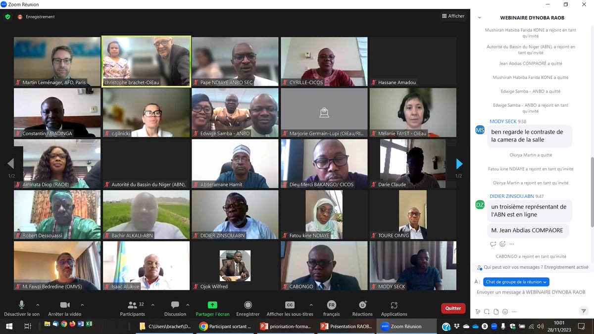 1ST DYNOBA WEBINAR ORGANIZED BY @AnboRaob ON NOVEMBER 28, to prioritize the training delivered within the project framework 🎯 Mission accomplished 👍: this meeting allowed representatives from the 7 relevant basin organizations to vote on topics that meet their needs.