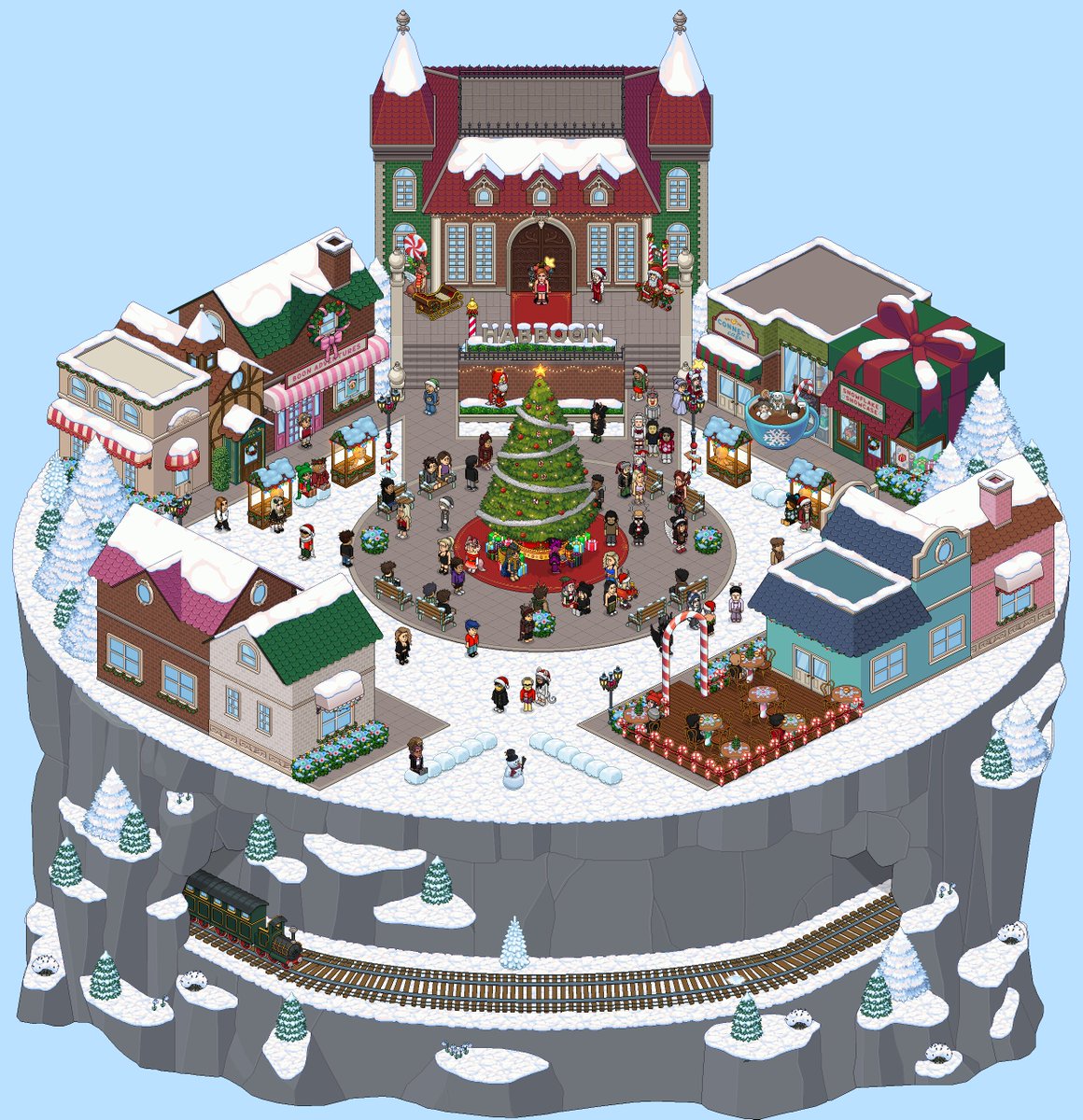 Habboon just got it's festive make-over! New homeroom, new client icons, snowflake currency enabled and more! 

Thanks to our creator cookie for her amazing work (as always) on our hub! 

Check in to check it out. #Habbo #Habboon