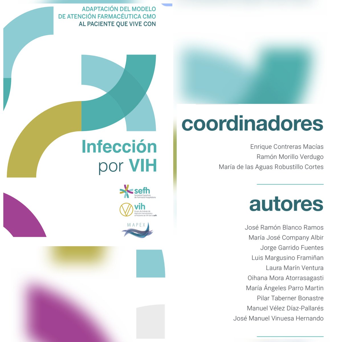 Muy orgullosos de que nuestros compañeros <a href="/angeles2805/">M Angeles</a> y <a href="/ManuVelezDP/">Manuel Vélez-Díaz-Pallarés</a> hayan participado en la 'Guía de Adaptación del modelo de atención farmacéutica CMO al paciente que vive con VIH' <a href="/GrupoAF_VIH_SEF/">GrupoAF_VIH_SEFH</a> <a href="/mapex_sefh/">Mapex_sefh</a> 

Más info y otras Guías: sefh.es/mapex/document…