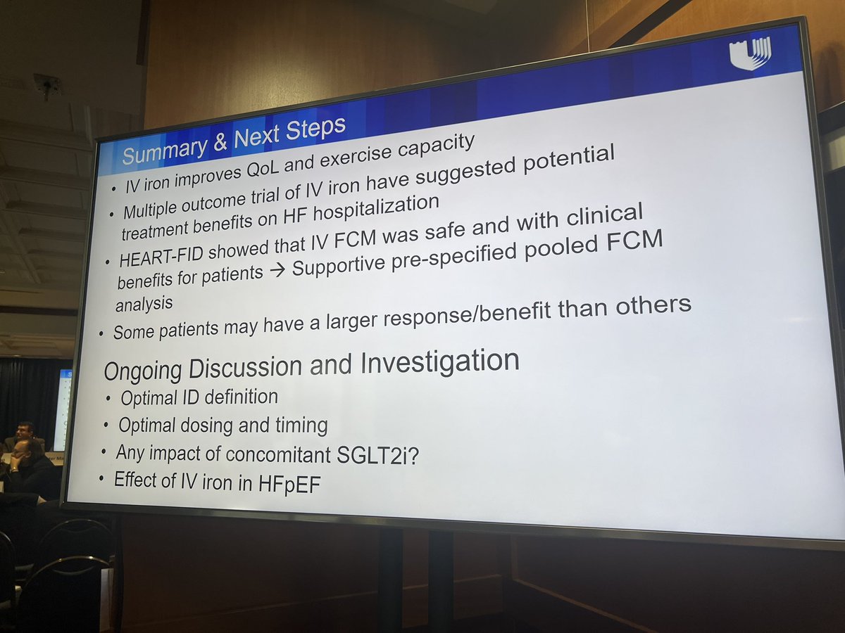 @robmentz presenting data on IV iron in HF from HEART-FID and pooled analysis. @CVCTForum