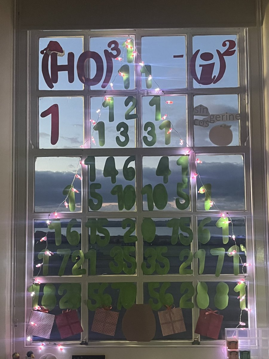 maths_rhs's tweet photo. Pascal’s Treeangle 🎄 has kicked off the first of the 24 Advent windows at @RHSSuffolk #MathsIsMagic! https://t.co/3YZyTKO8qJ