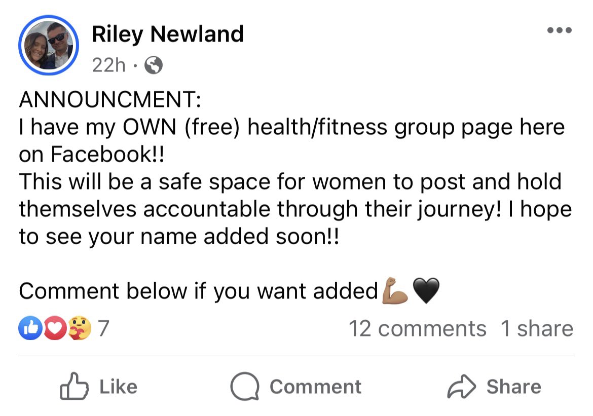 FitWithRiley's tweet photo. Added a FREE FB group for health/fitness accountability and support for women! Let me know if you’d like added! https://t.co/1Knxurqeyx