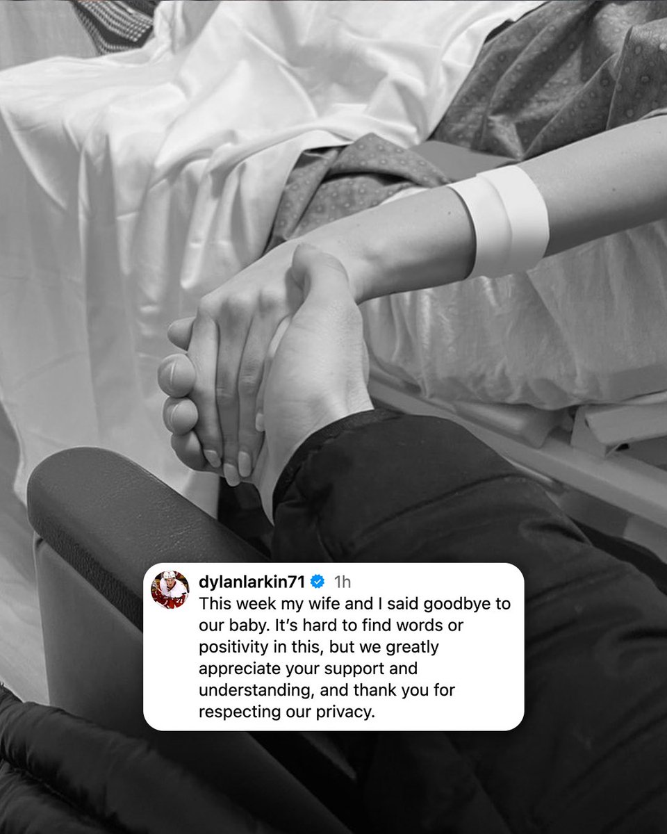 Our thoughts are with Dylan and his wife Kenzy during this difficult time.

(Via: dylanlarkin71/IG)
