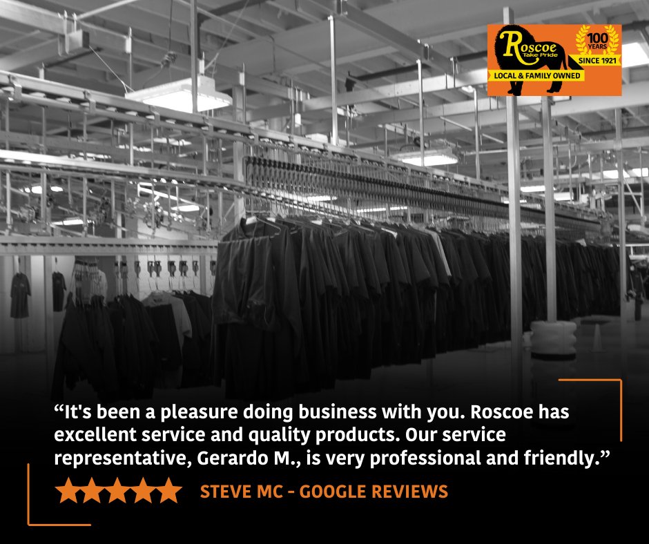 Thank you, Steve, for sharing your Roscoe experience! 🌟

Curious as to how Roscoe solves the top pain points businesses often experience when dealing with other uniform providers? 

Here’s our commitment! ⬇️
ow.ly/Ok7f50Q1fPy