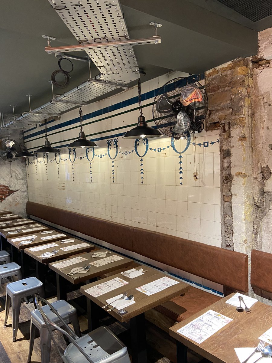 MartinC93414706's tweet photo. #RotiKing to be applauded for keeping beautiful historic tiles from a 1920’s butchers shop in their new restaurant in Lower Marsh, Waterloo, covered up for over 50 years. Fabulous Malaysian food. Go check it out & see their eclectic style decor. #waterloo #oldlondon #restaurant https://t.co/yCbQqGEB4x