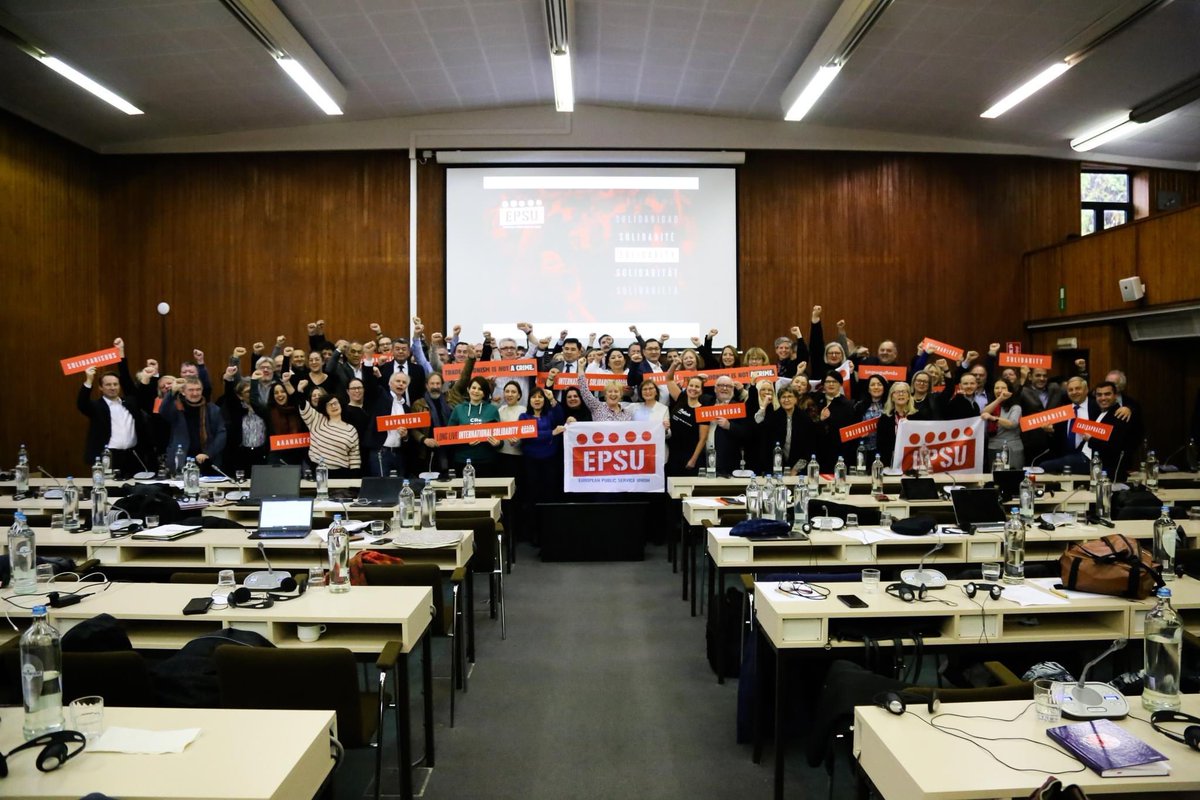 fpcgil_internaz's tweet image. Very meaningful discussions at 72nd @EPSUnions Executive Committee. Future of social dialogue, how to prepare best for next challenges set out in PoA for Congress, how can we strengthen our unions’ work. See you in Brussels on 12 December for the @etuc_ces mobilization!