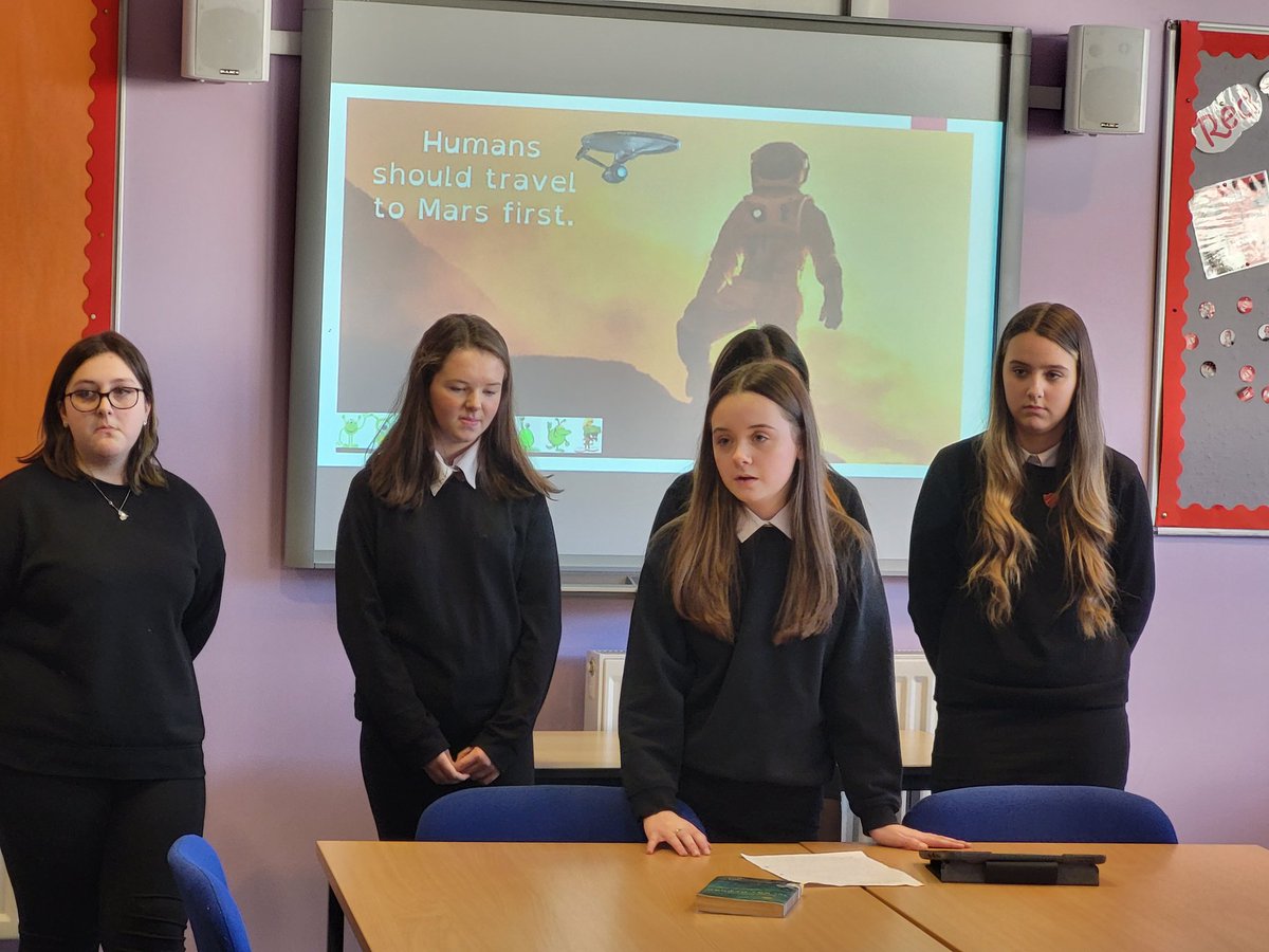 English dept <a href="/EnglishDeptGHS/">Grangemouth HS English</a> v Science <a href="/GHSGeekSquad/">GHS Science</a>  this year's SciFi debate: should A.I or humans go to Mars? Some great discussions!!