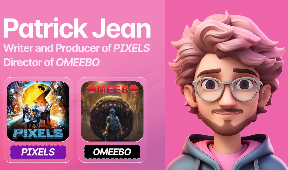 GM OMEEBO fam 
Time to meet the OMEEBO team👇

👉Director of Omeebo: <a href="/patrick65536/">Patrick Jean</a>
📽️Writer and producer of <a href="/PixelsMovie/">Pixels</a>.
✨Award-winning film director / VFX artist and coder.
🏆Winner of the Annecy Best Short Film Award.
🚀Nominated by Variety as one of the top 10 upcoming