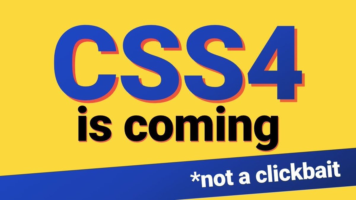 fridayfrontend's tweet image. Today's lunch video is "CSS4 Is Coming (Not a Clickbait)" — "A detailed explanation of why #CSS4 is coming even though we were told that it will never happen, what it might include, and what all of this means for you." #css youtube.com/watch?v=j4mOm1…