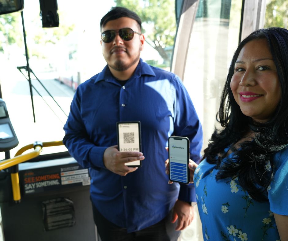 Omnitrans's tweet photo. 📢 Today is the day! 🥳

Plan your trip 🔵 Pay your fare 🟢 Scan and ride
It's as easy as that and we are so excited to know how you all ride with Omnitrans! 🚌

Click the link in our bio to download app to use the new QR code validators  &amp; read more information on how to use it. https://t.co/x32smiNxVg