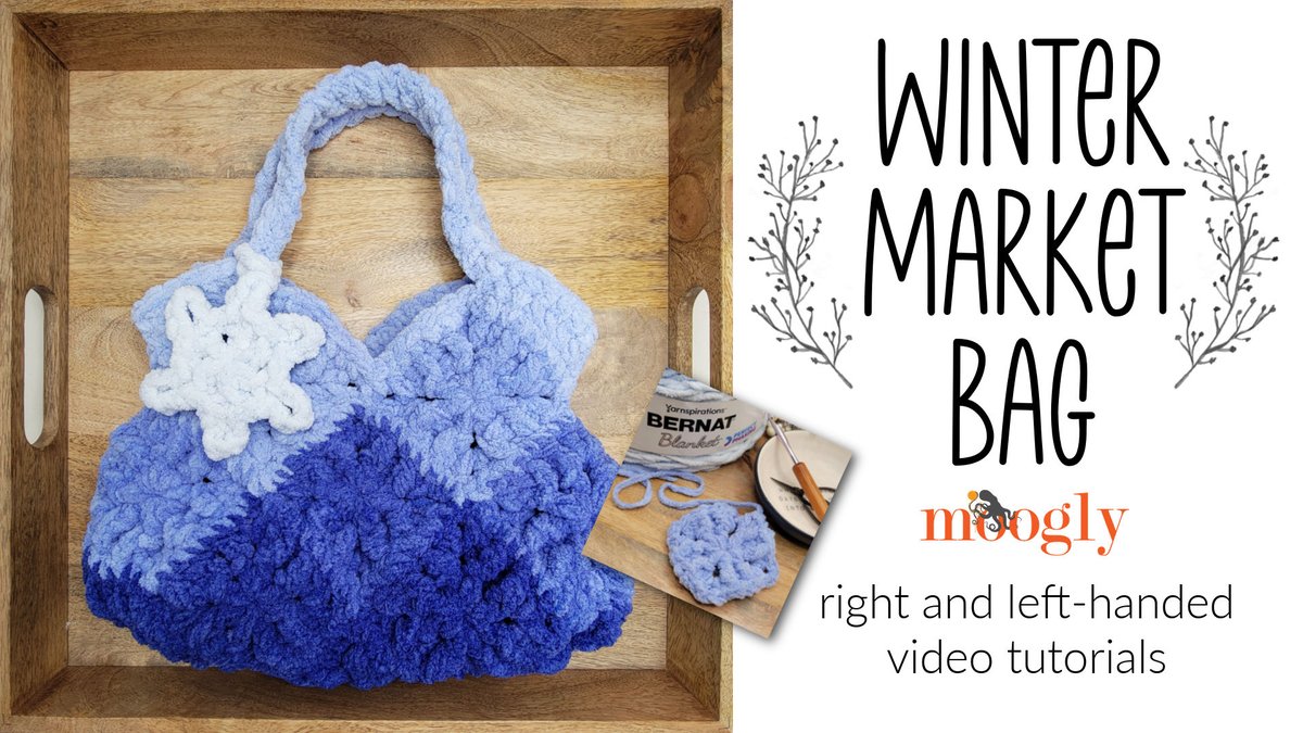 mooglyblog's tweet image. The Winter Market Bag Tutorial will show you how to make this easy ombre crochet #bag - in both right and left-handed #videotutorials! Follow along with the free written #crochet pattern on Moogly! mooglyblog.com/winter-market-…