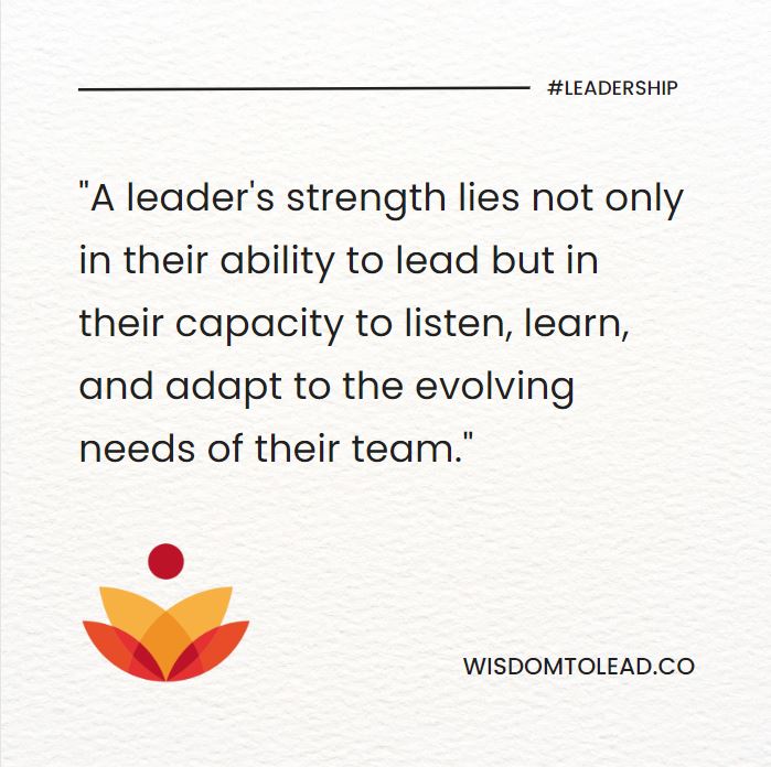 True leadership is a balance of guidance and receptivity.
.
.
#ListenLearnLead #AdaptiveLeadership #TeamSuccess #LeadershipWisdom #EmpowerAndAdapt #LeadershipSkills #TeamCollaboration #LeadershipJourney #WisdomToLead