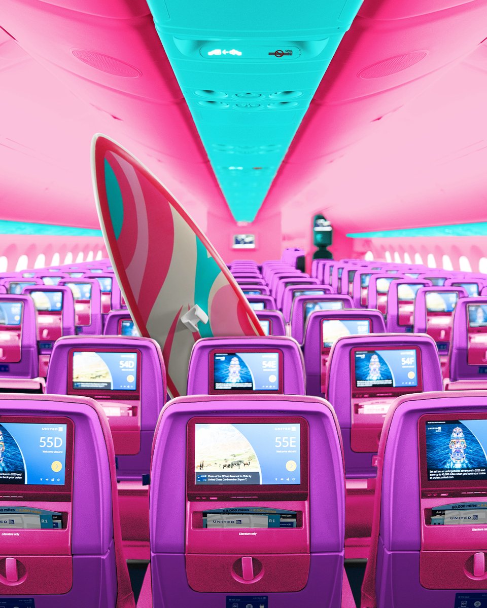 It's Barbie's Dream Plane, it's not Ken's Dream Plane. Right? 🎀 @barbiethemovie is now playing on all United flights.