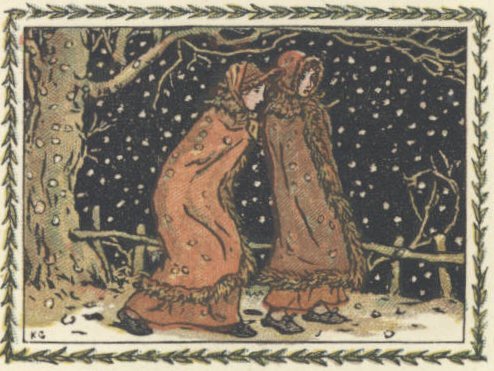 The cold is keen, for north winds blow
And softly falling comes the snow..
#KateGreenaway #Winter
