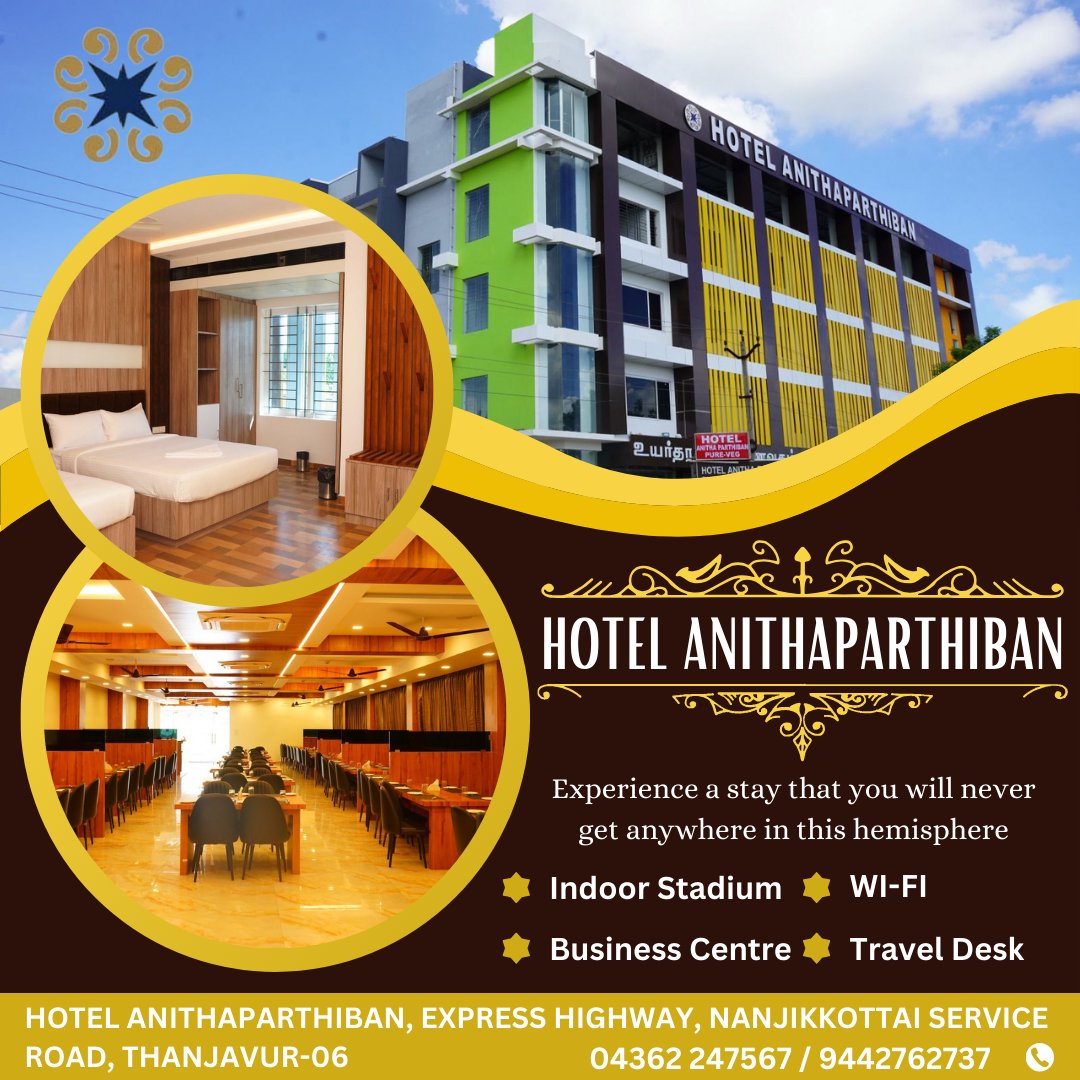 HOTELANIPARTI's tweet photo. Experience a stay that you will never get anywhere in this hemisphere.
Facilities:-
👉 Indoor stadium
👉 Business center
👉 WI-FI
👉 Travel desk 
  Phone: 04362 247567 / 9442762737 https://t.co/MXPqpQKVNd