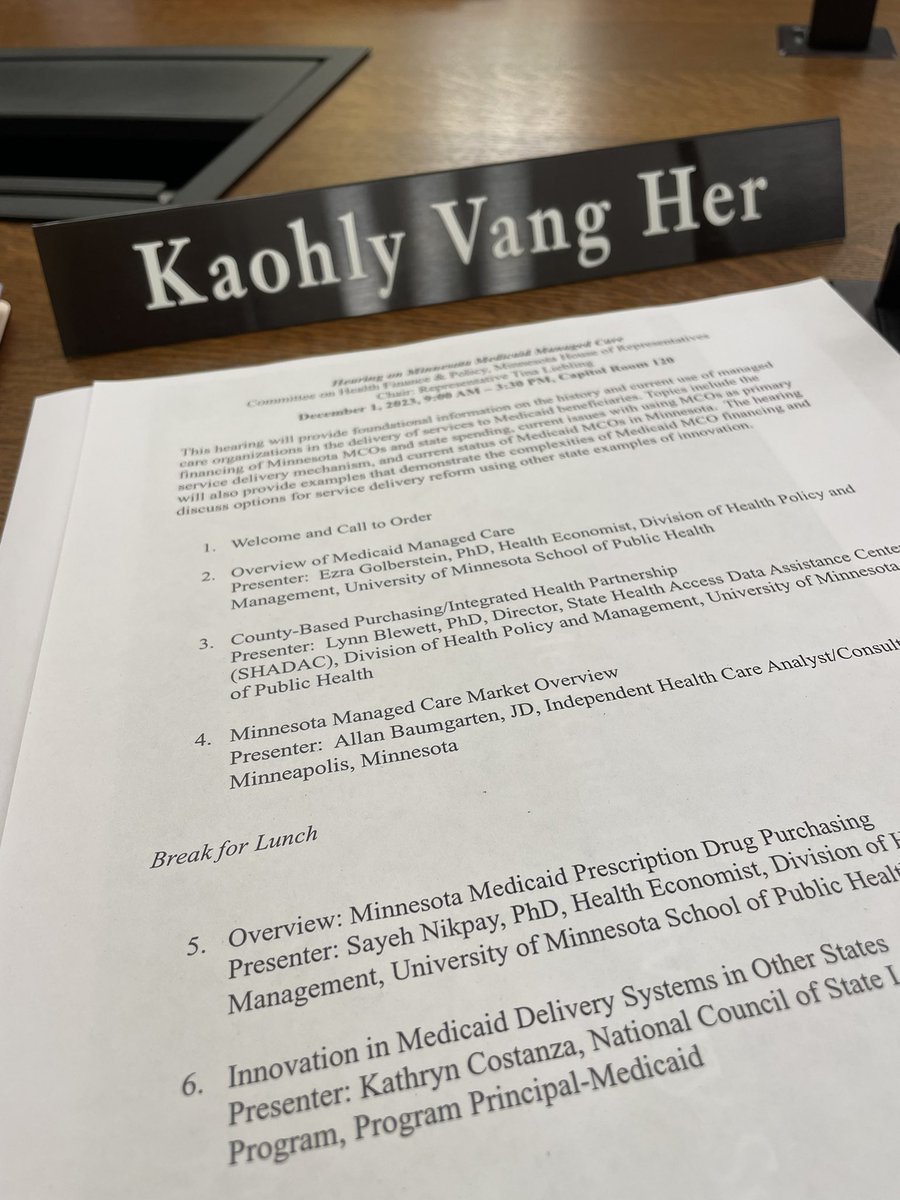 Health Committee hearing today. Chair @TinaLiebling getting a jump start on session with a very informative agenda. To watch or listen in => house.mn.gov/live/120C