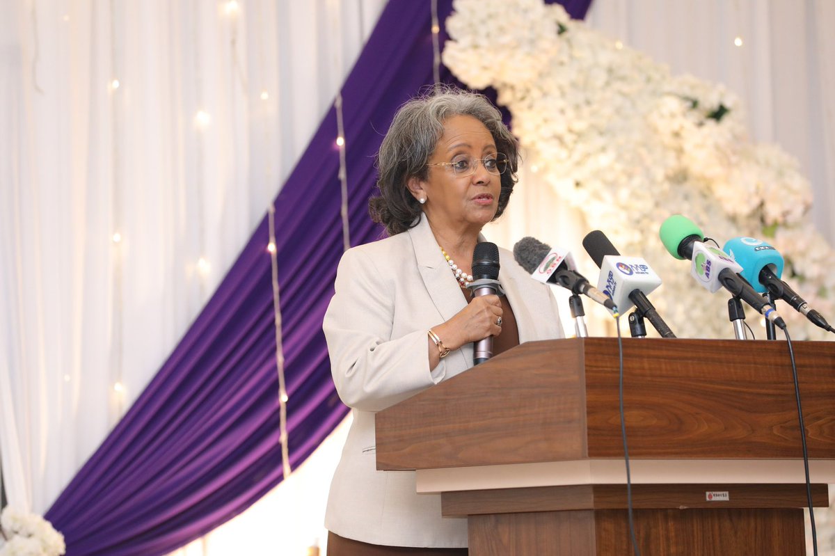 UNFPAEthiopia's tweet photo. #16DaysOfActivism launched today in the presence of the @FdreP @SahleWorkZewde in #Adama. The theme is "Invest to prevent violence against women and girls".

In her remarks, the President acknowledged @UNFPA's support in the response to GBV &amp; towards gender equality.
#NoExcuse https://t.co/AHxaFDX5Zw