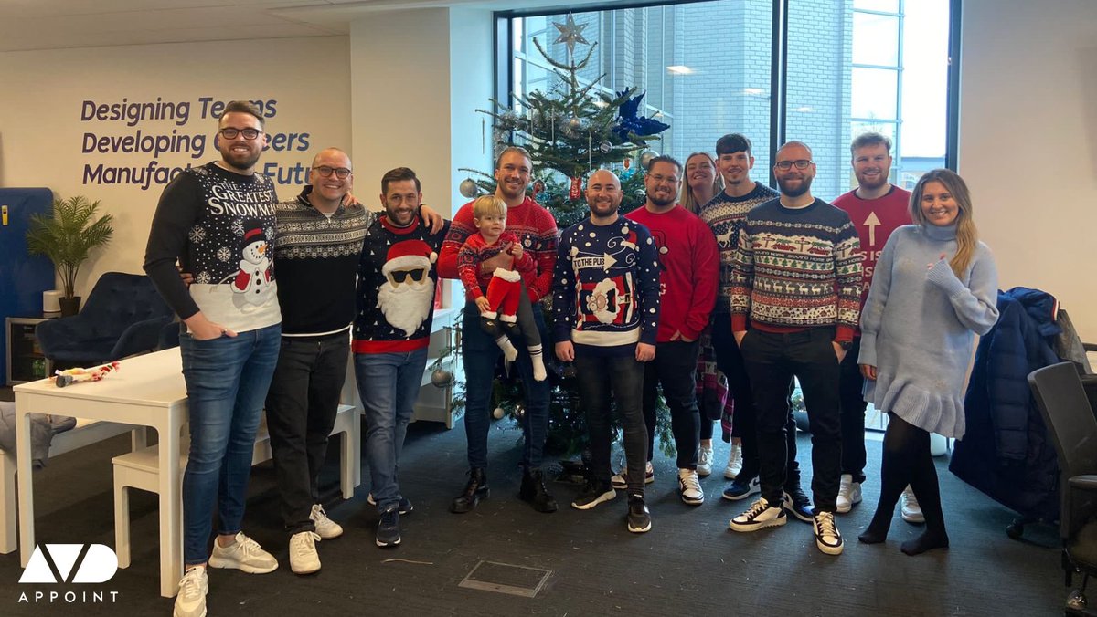 AVDAppoint's tweet photo. 𝗖𝗵𝗿𝗶𝘀𝘁𝗺𝗮𝘀 𝗵𝗮𝘀 𝗮𝗿𝗿𝗶𝘃𝗲𝗱 𝗮𝘁 𝗔𝗩𝗗 𝗔𝗽𝗽𝗼𝗶𝗻𝘁 𝗛𝗤!🎄
 
Yesterday, the team had a wonderful time getting in the Christmas spirit and decorating the office in their Christmas jumpers!
 
#avdappoint #werehiring #joinus #christmas #engineeringrecruitment https://t.co/Pu8Gt8pNL4