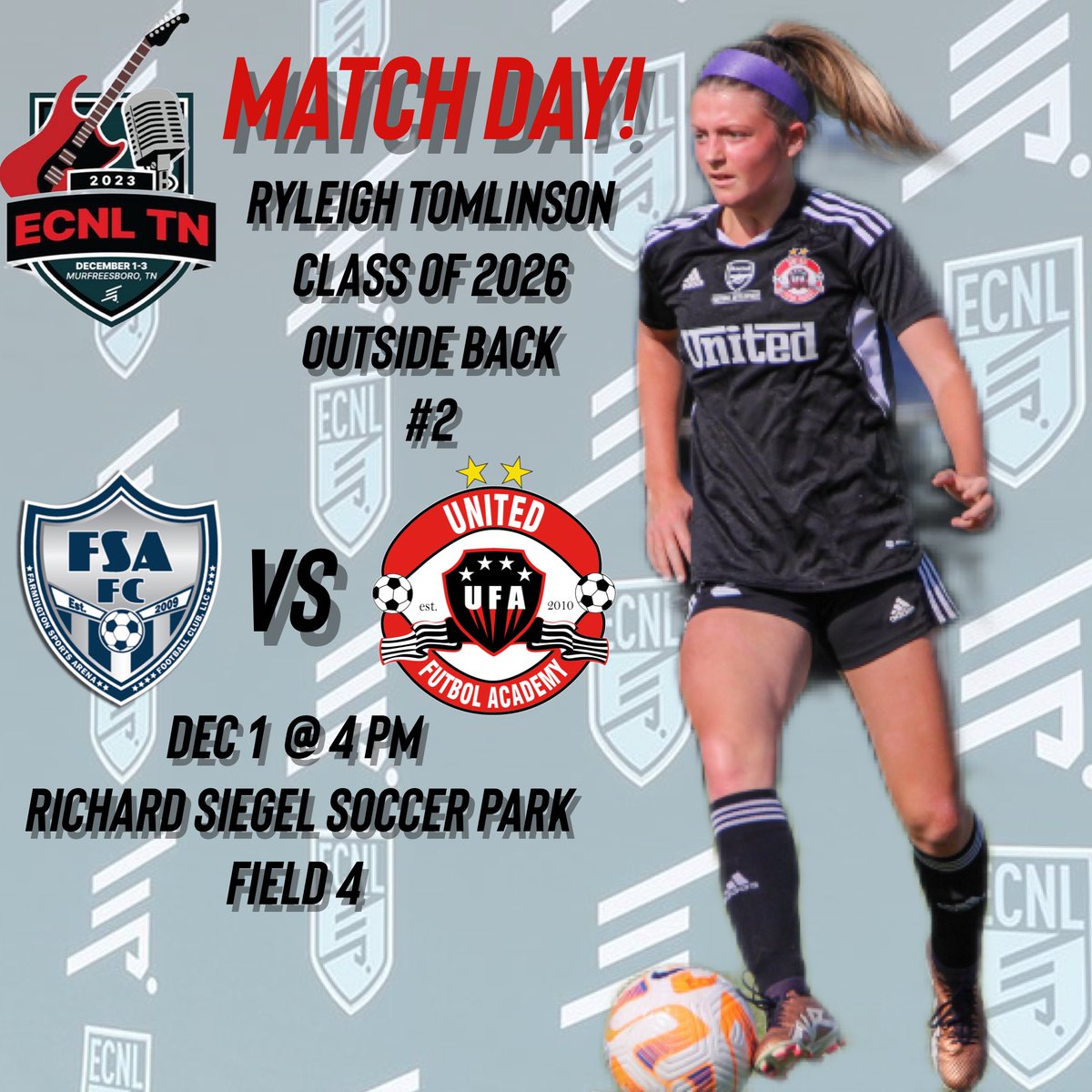 RyleighTom2026's tweet photo. Update new game time and field due to weather! Hope to see everyone there!!

@ImYouthSoccer @PrepSoccer @TopDrawerSoccer @ECNLgirls @ECNLSoutheast https://t.co/VdY91M1jzM