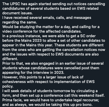 Urgent : UPSC Cancelling Candidatures, yet again.