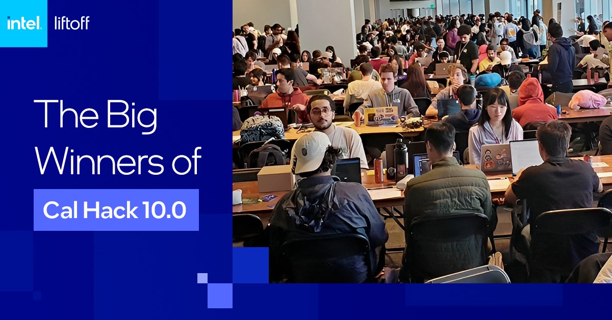 IntelSoftware's tweet image. Intel made a splash at #CalHacks 10.0! With the Intel Developer Cloud, we empowered 1,500+ students and startups in #AI. 🧠💻 Plus, 650+ new users joined the Intel Developer Cloud. Details here. 👉 intel.ly/3MV8aba #IntelLiftoff