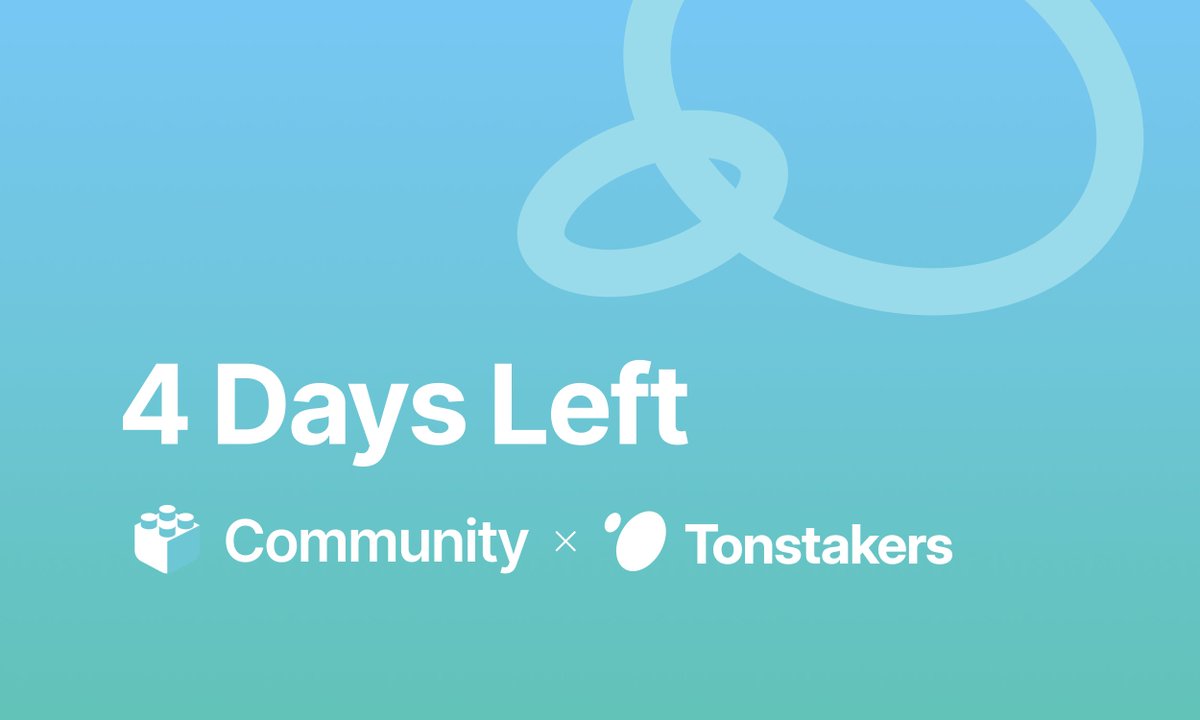 ⏰ 4 days left until the end of the Community x Tonstakers campaign! 🎁 = 📱 🎮 🪙 Learn more on the Communities channel - t.me/join_community…. @tonstakers #staking #Giveaway #TON