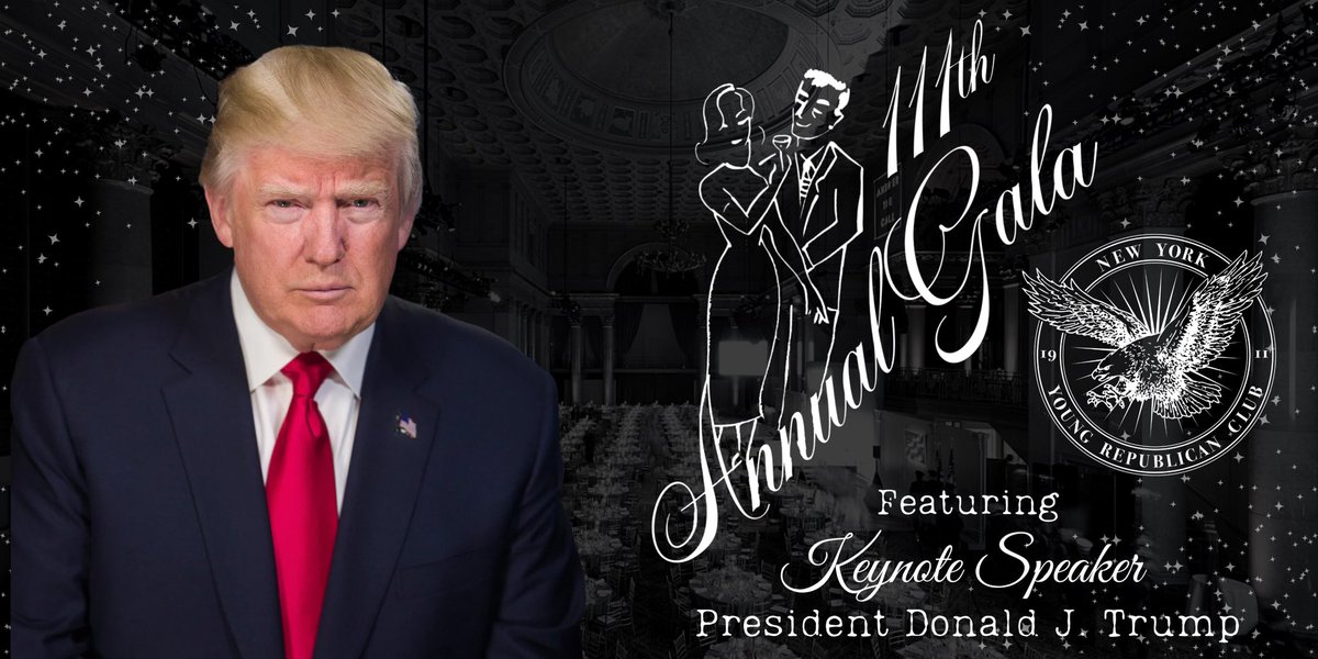 🚨INCOMING: YUGE ANNOUNCEMENT!

The NYYRC is thrilled to announce that President <a href="/realDonaldTrump/">Donald J. Trump</a> will be addressing the guests as our Keynote Speaker at our 111th Annual Gala! 

Saturday, December 9th is going to be an evening to remember! 

eventbrite.com/e/nyyrc-111th-…