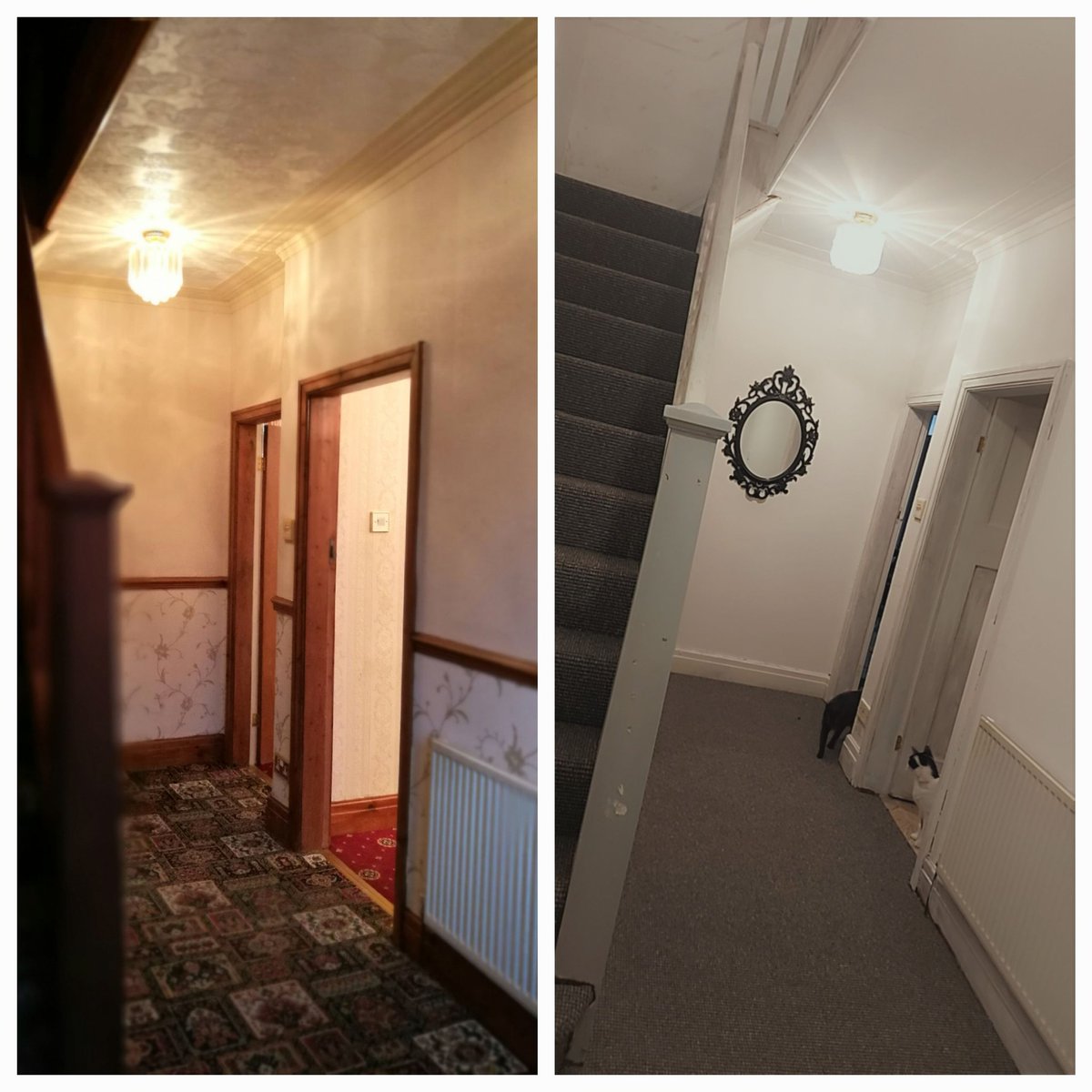 Quite proud of this little transformation...might be time to get the tree down!!? 
#beforeandafter #December1st
#diditmyself 💙