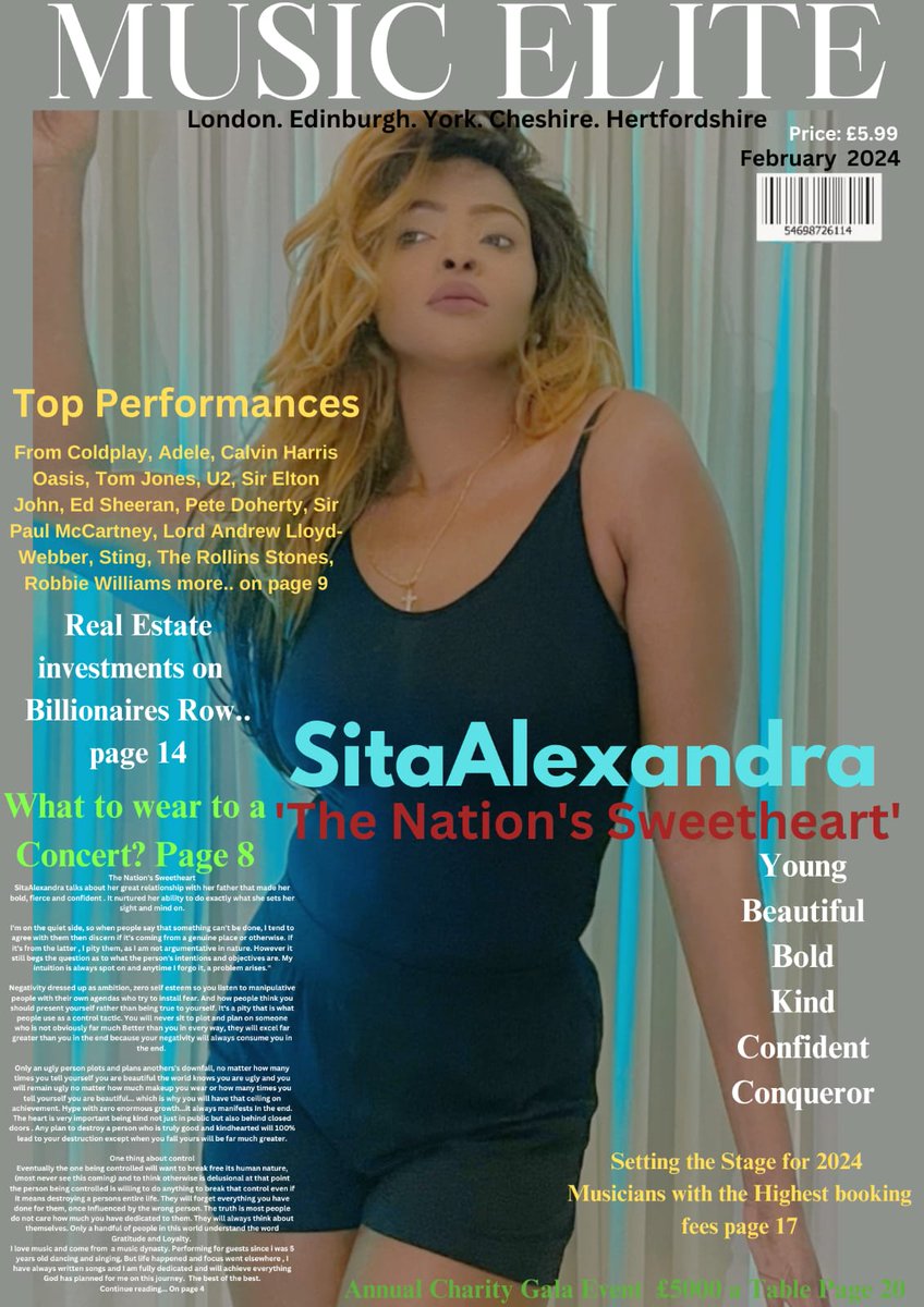 PRnob's tweet photo. It's SitaAlexandra’s World and we are all spectators as she is on the Cover of Music Elite’s Magazine January 2024 Cover.

Find More: https://t.co/b52IWm20wE

#SitaAlexandra #Sitaalexandramusic  #Sitaalexandrasinger #PressRelease #PRnob https://t.co/MT7yPjkSDI